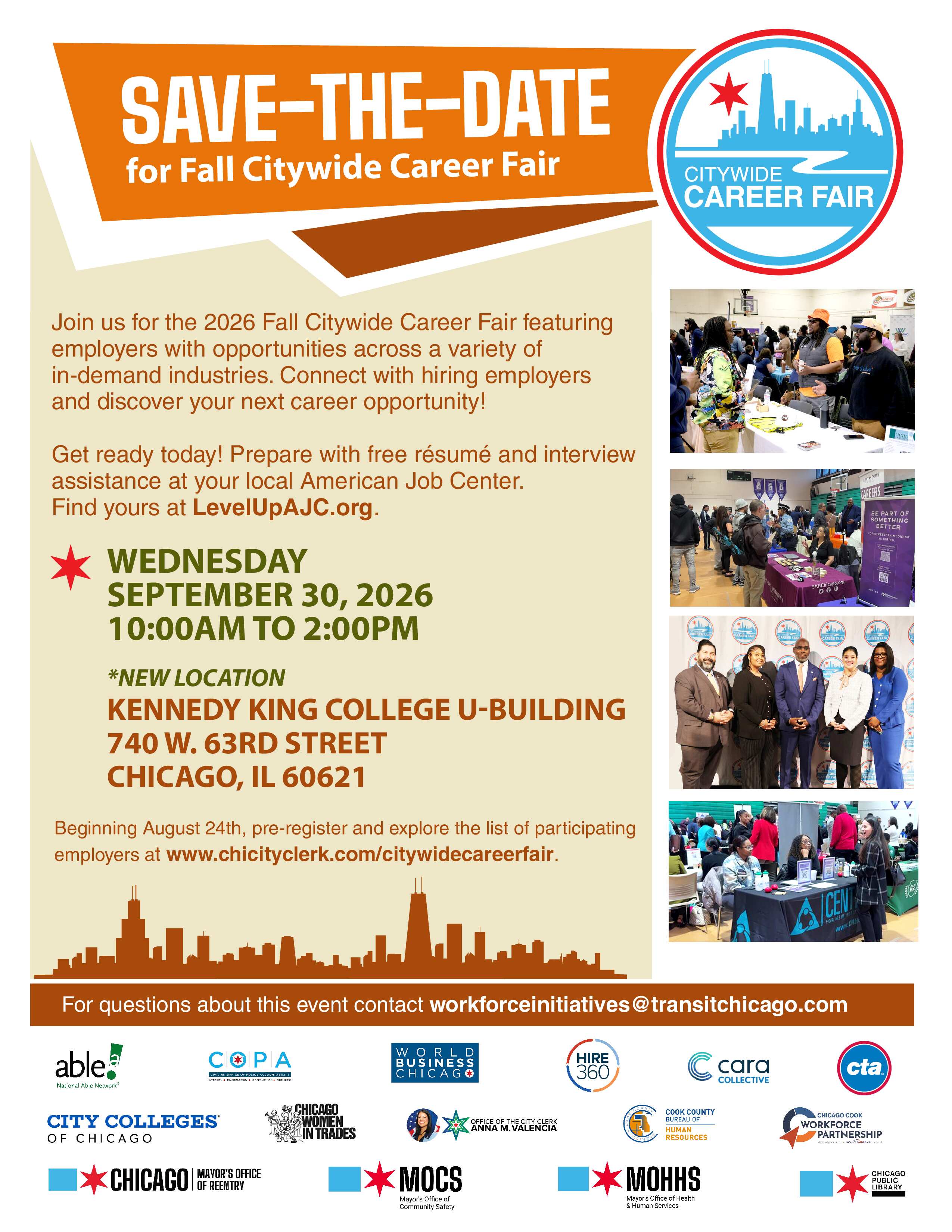 Job fair flyer for 2026 Fall Citywide Career Fair